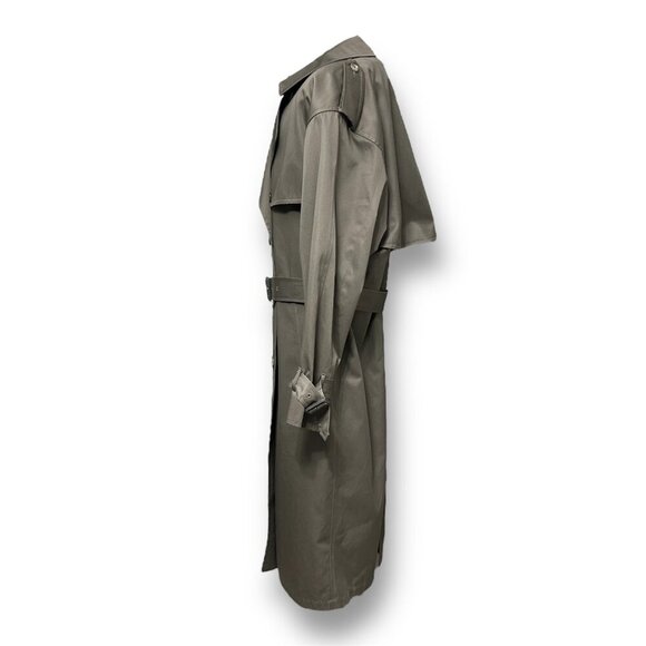 London Fog 40 Regular Khaki Belted Trench Coat Double Breasted Vintage USA - Picture 5 of 12